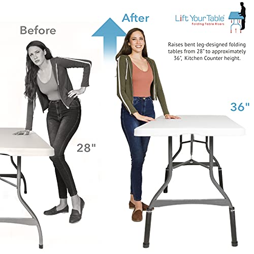 Lift Your Table® Folding Table Risers Counter Height (Original Foot