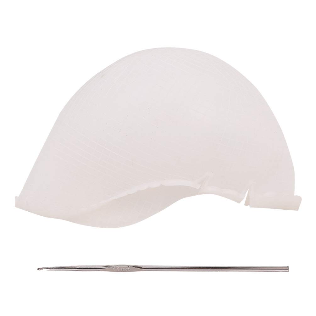 Uonlytech Ladies Hats Silicone Highlighting Cap Reusable Highlight Hair Color Dyeing Cap with Hook for Home Salon Use Hair Styling Tools