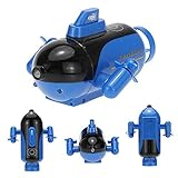RC Submarine Mini Submarine Remote Control Toy, Model Ship Electronic Waterproof Underwater Submersible, Remote Range Control Submarine Put it in The Pool Tub Worked Fine