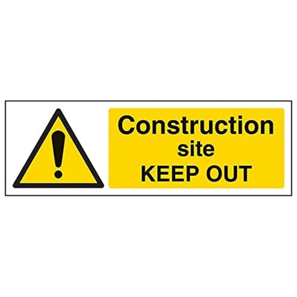 V Safety Warning Building - Construction Site Keep Out - 600 x 200 mm Safety Sign