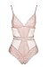 Garmol Women Sexy Lingerie One Piece Fishnet Teddy Lace Cups Bodysuit Mesh Babydoll (XXX-Large, Beige)