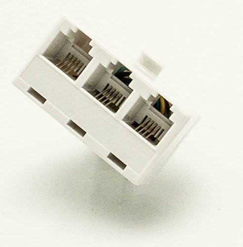MODULAR TRIPLEX JACK 4-4-4 - Phone Adapter - Modular Jack - Classic White - Allows Connecting Multiple Phone Devices To A Single Outlet - Quality Sound Phone Jack Adapter– TM iSoHo Phone Accessories