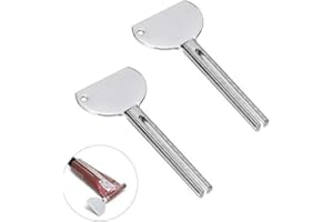 2Pcs Silver Stainless Steels Metal Tube Squeezer Keys Salon Toothpaste Tube Squeezers Toothpaste Roller,Rolling Toothpaste Sq