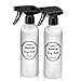 Kiloline Empty PET Plastic Spray Bottles (2-Pack) Refillable 17oz.Black Trigger Sprayer w/Mist/Stream/Off Settings Leakage-proof