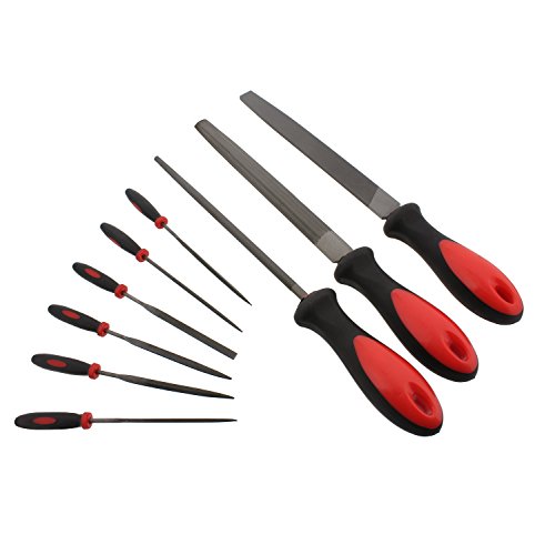 ABN Hand Deburring File 9-Piece Set – Deburr Kit of Small and Large Files for Metal Sharpening, Wood Hole Shaping