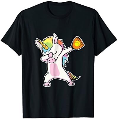 Softball Dabbing Unicorn Funny Shirt