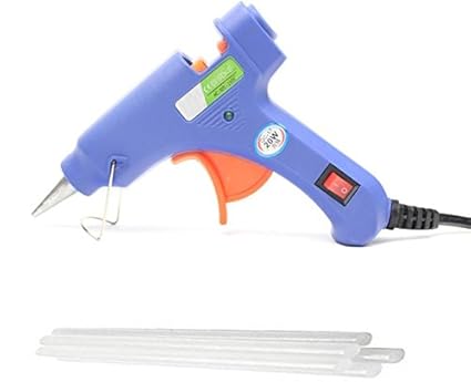 OKASTA 20 Watt MINIB8S | HIGH QUALITY |Leak Proof|With 8 STICK Blue Glue Gun For Art craft, Quick Repairs, Paper & Cloth High-Tech Professional Electronic For Art craft, Quick Repairs, Paper & Cloth (WITH Free 10 stick)