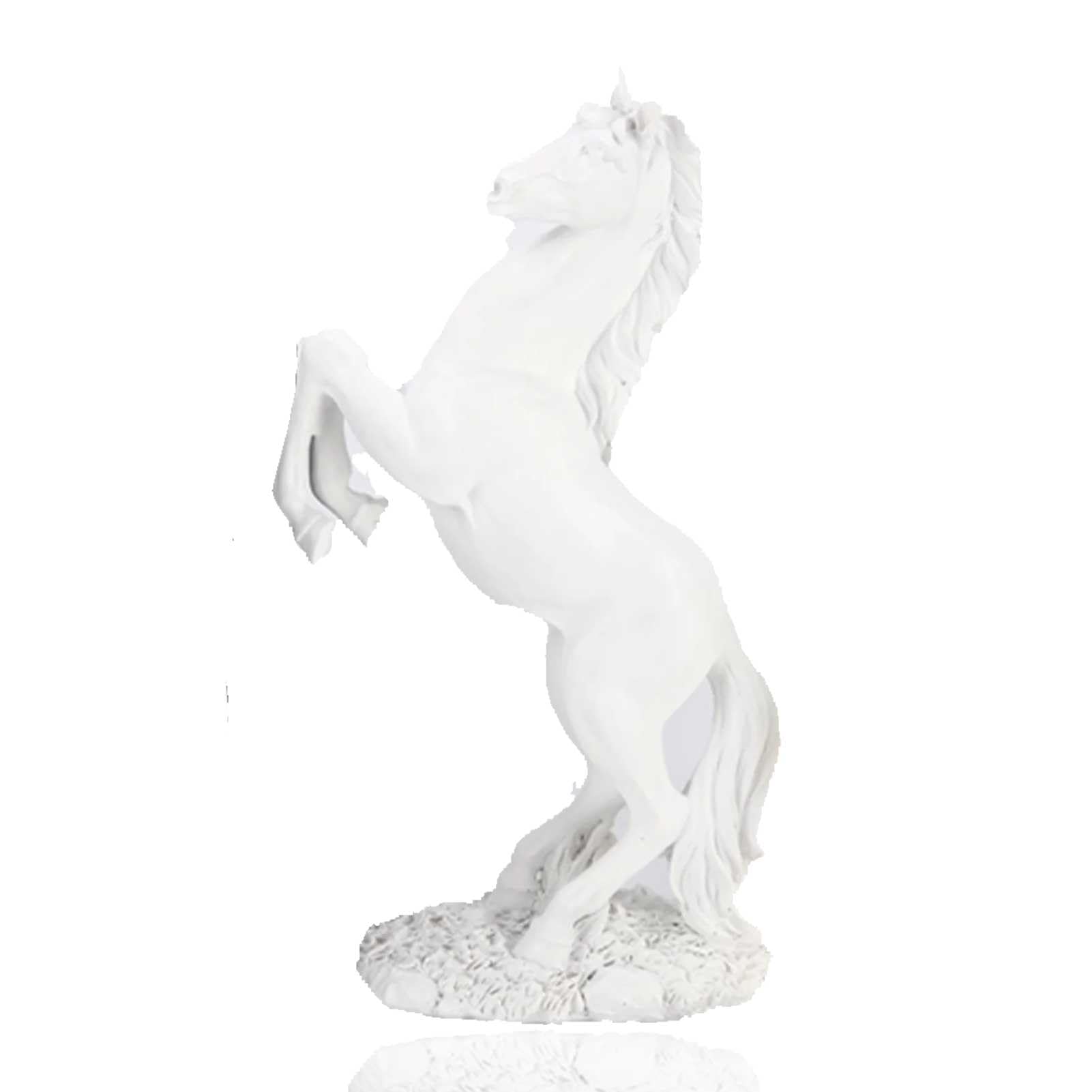 HERCHR 12 Inch Figurine Horse Standing Horse Resin Statue for Home Decor Horsefigurine Animal Ornament Sculpture Rearing Horsecollectible Sculpture for Desktop Office Living Room12.4x7.1inch