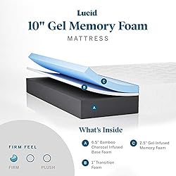 Lucid 10 Inch Memory Foam- Full Size Mattress