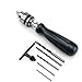 Mini Pin Vise, Enpoint Hand Chuck Pin Vise Set Woodworking Precision DIY Hand Drill Bit Storage Handle Countersink Reamer for Model Jewelry Walnut Plastic with Chuck Key & Twist Drill Bits (7pcs)