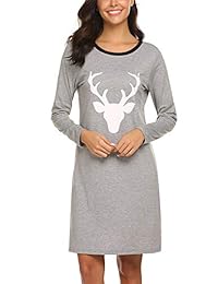 HOTOUCH camisa de noche para mujer, camisa de algodón para dormir, estampada, sin mangas, camiseta, camiseta, ropa de dormir S-XXL
