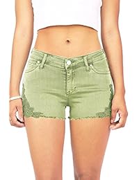 Celebridad Rosa de la dama Juniors mediados de cintura Pantalones cortos W Rose Crochet