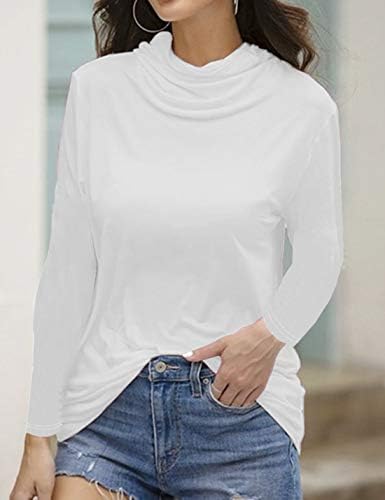 Hooever Womens Loose Fashion Ear Hanging Type Mask T-Shirt High Collar with Mask Blouse 3 Hooever Womens Loose Fashion Ear Hanging Type Mask T-Shirt High Collar with Mask Blouse