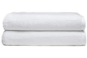 Cozy Earth Ribbed Bath Sheet Set - 60% Cotton 40% Viscose from Bamboo Bath Sheets - Soft & Absorbent Textured Ribbed Pattern - 2 Pack White