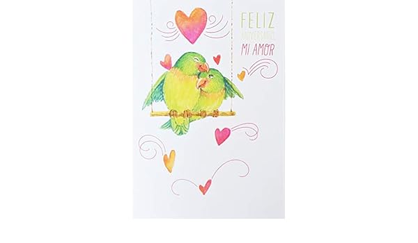 Amazon Com Feliz Aniversario Mi Amor Happy Anniversary Greeting Card In Spanish Espanol Tu Y Yo Fuimos Hechos El Uno Para El Otro You And I Were Meant To Be