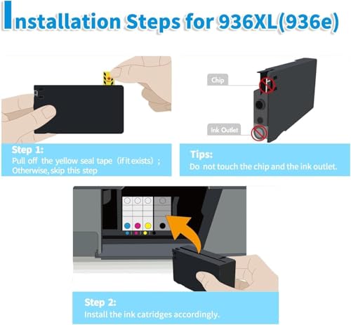 936XL 936e Ink Cartridges Compatible with HP OfficeJet Pro 9125e 9120e 9730e 91309135e 9122e 9128e 9110b 9120b9130b 9130e(KCMY)