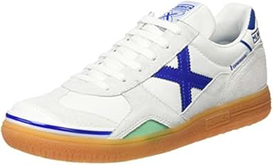 Amazon.com | MUNICH - Gresca 604 - Indoor Soccer / Futsal Shoe - White/Blue | Athletic