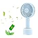 vatemax Mini Handheld Fan, Rechargeable 2600mAh Personal Fan 3 Speeds Portable Fan Strong Airflow Desktop Fan with Base Plus 6ft USB Cable for Home,Office,Travel,Disney,Football Game Use (Blue)