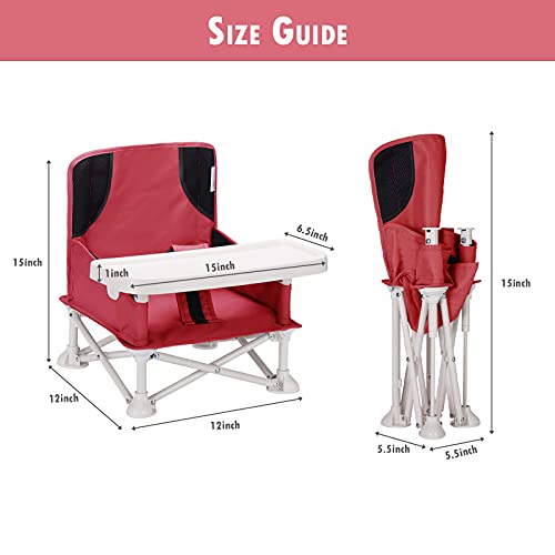 VEEYOO Travel Booster Seat with Removable Tray Compact Folding Portable High Chair for Dining