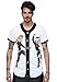 PIZOFF Short Sleeve Arc Bottom 3D Cartoon DAB Print Baseball Jersey Shirt Y1724-6-XXL