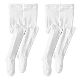 Jefferies Socks Girls School Uniform Seamless Organic Cotton Tights 2 Pair Pack