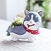 Planti Goodies Cute Animal Shaped Pot Adorable Dog Planter Cartoon Succulent Flower Pot Home Decoration Pot with Drainage (Husky Dog, Style C)