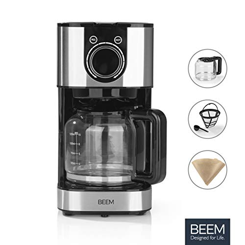 BEEM RESH-AROMA-SWITCH Filterkaffeemaschine - Glas | Edelstahl | 1,25 l Glaskanne | Stylisches Bedienrad | 24h-Timer… – Bild 3