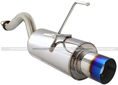 Remix Custom 4" Burnt Tip Axleback Bolt-on Exhaust Exhaust Muffler Compatible with 1992-1995 Honda Civic 3DR Hatchback