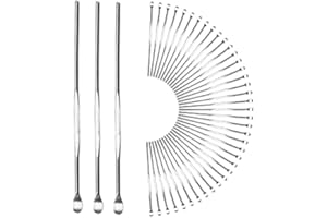 YWNYT 300Pcs Stainless Steel Wax Carve Sticks, Silver Color Tiny Spoon Shape Wax Carving Tool, Spoon Stick Silver Carving Tool for Wax Accessories, Easy to Engrave