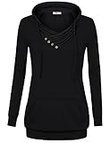Timeson Women's Long Sleeve Crowl Neck Lightweight Pullover Hooded Sweatshirt With Pocket