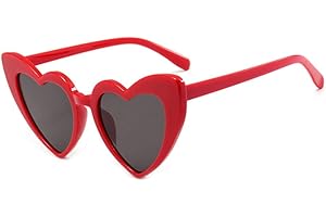 YooThink Love Heart Shaped Sunglasses for Women,Vintage Cat Eye Mod Style Retro Glasses
