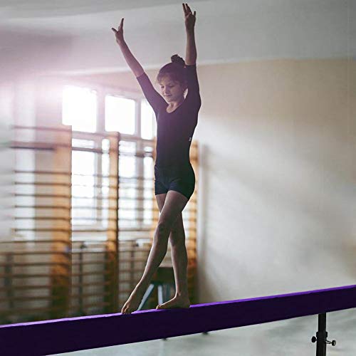 JC-ATHLETICS Adjustable Balance Beam Gymnastic Practice Training Equipment for Kids Children Home Floor Use,8 Feet Long (A-Purple) - Thumbnail 3