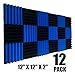 12 Pack Wedge BLUE/Black Acoustic Soundproofing Studio Foam Tiles 2