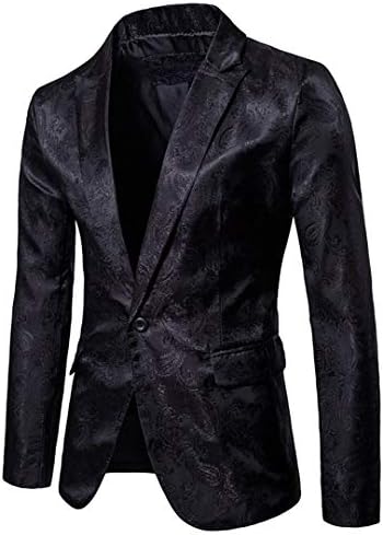 Mens Solid Color Business Dress Suit,One Button Slim Fit Formal Party Jacket Blazer