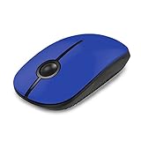 Jelly Comb 2.4G Slim Wireless Mouse with Nano Receiver, Less Noise, Portable Mobile Optical Mice for Notebook, PC, Laptop, Computer, MacBook MS001 (Blue)