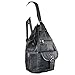 Women's Genuine Leather Sling Purse Handbag Convertible Shoulder Bag Tear Drop Backpack Mid Size Black