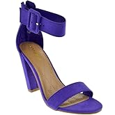 BAMBOO Frenzy 60S Womens Open Toe Chunky Heel Sandals UV 11