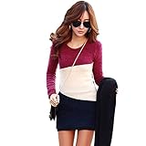 Urparcel Women Long Sleeve Sweater Dress Knitted Jumper Tops Pullover Mini Dress