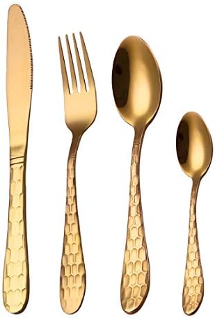 Dinnerware Sets - Gold Rainbow Black Cutlery Stainless Steel Dinnerware Tableware Silverware S Dinner Knife and K - Yellow Four Clear Animals Polish Butterfly Pioneer Woman Colorful Melamine
