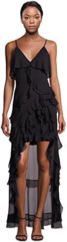 Alice & Olivia Laverne Asymmetrical Ruffle Hi-Lo Evening Gown Dress
