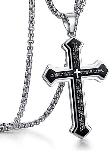 Rehoboth ADoor Men's Stainless Steel Nail Cross Pendant Necklace