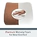 ComfoBee Deluxe Lumbar Support 100% Pure Memory Foam Pillow Back Cushion for Lower Back Pain Relief - Ideal Back Pillow for Office Chair, Car Seat, Recliner - Brown Color <3