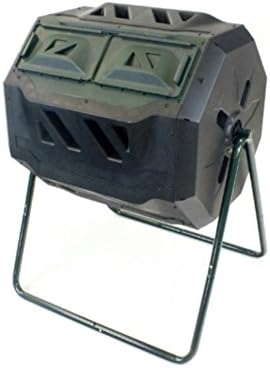 AMGS Dual Compost Bin Two Leg Stand Large Tumbler Outdoor Garden Tool 40 Gallon Capacity Green &amp; e-book by Amglobalsupplies
