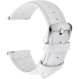 12 Colors for Quick Release Leather Watch Band, Fullmosa Axus Genuine Leather Watch Strap 18mm White