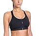 SYROKAN Women's Medium Support Zip Front Wire Free Racerback Tech Pro Sports Bra Black XXL