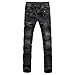 Aiyino Men's Slim Zipper Biker Jeans Moto Denim Pants (US 40, grey)