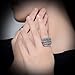 Mytys Vintage Silver Rings for Women Girl Fashion Black Marcasite Cluster Rings Size 6 7 8 9 10