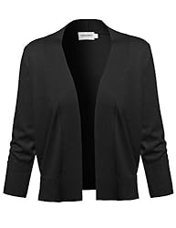 Solid Soft Stretch 3/4 Sleeve Layer Bolero Cardigan