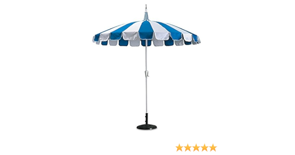 Amazon Com 8 Catalina Patio Umbrella Blue And White Garden Outdoor
