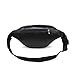 Genuine Leather Large 7 Pocket Waist Pack with Organizer, Card Slots (Black)